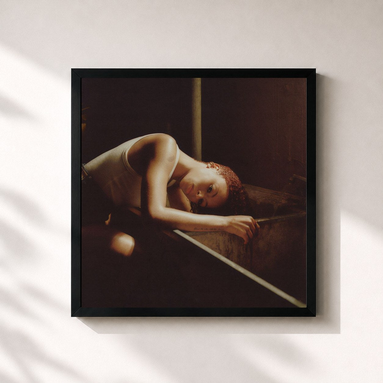#noir Tableau carré de l'album Bird's Eye de Ravyn Lenae, cadre noir 32x32 cm