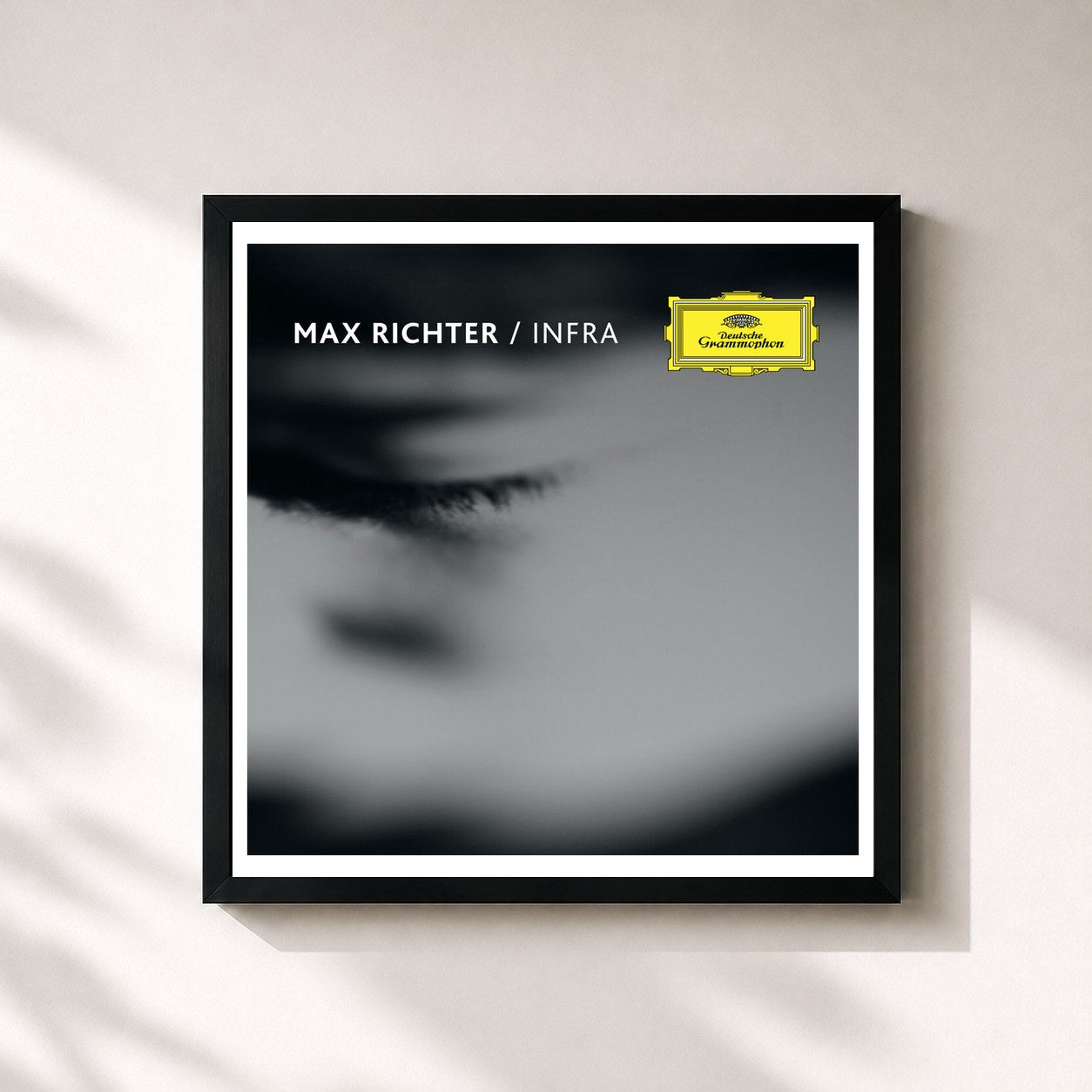 #noir Tableau carré de l'album Infra de Max Richter, cadre noir 32x32 cm