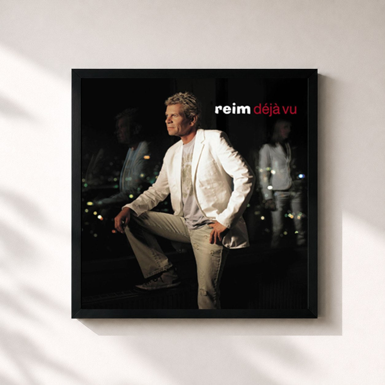 #noir Tableau carré de l'album Déjà Vu - Das Beste Von Matthias Reim de Matthias Reim, cadre noir 32x32 cm