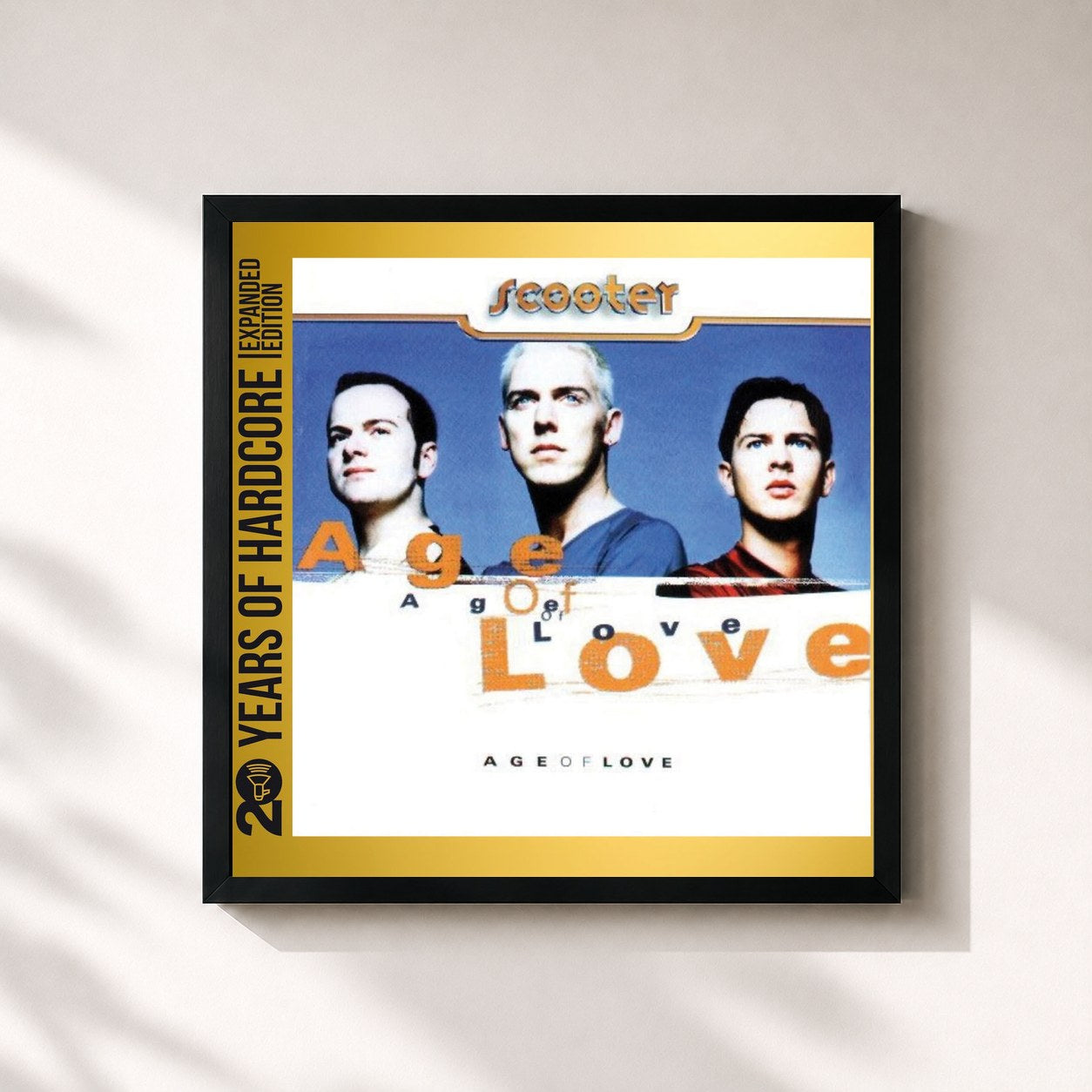 #noir Tableau carré de l'album Age Of Love (20 Years Of Hardcore Expanded Edition / Remastered) de Scooter, cadre noir 32x32 cm