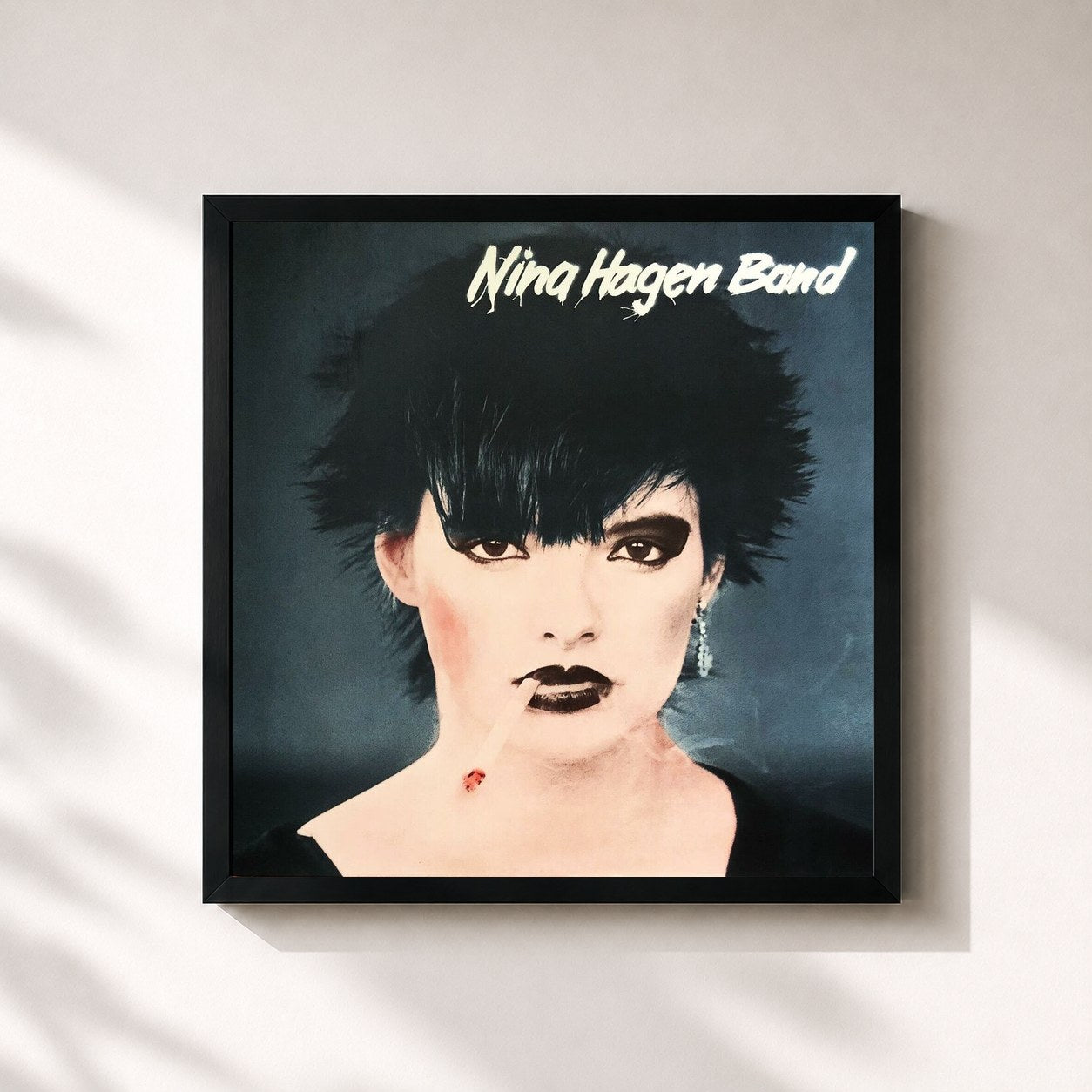 #noir Tableau carré de l'album Nina Hagen Band de Nina Hagen, cadre noir 32x32 cm