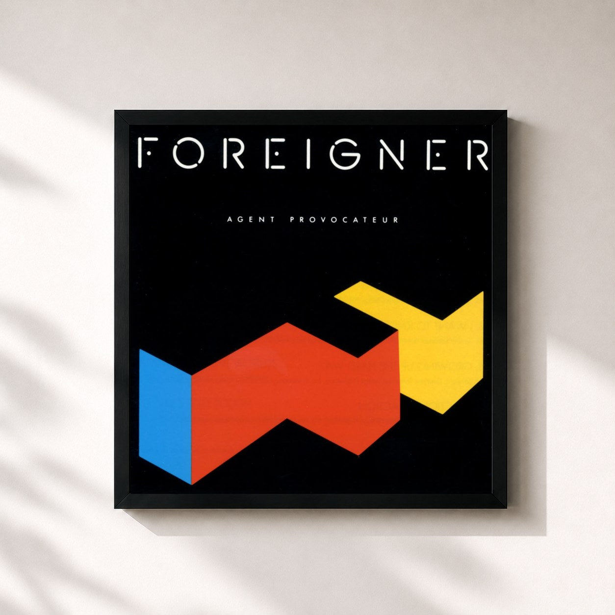 #noir Tableau carré de l'album Agent Provocateur de Foreigner, cadre noir 32x32 cm