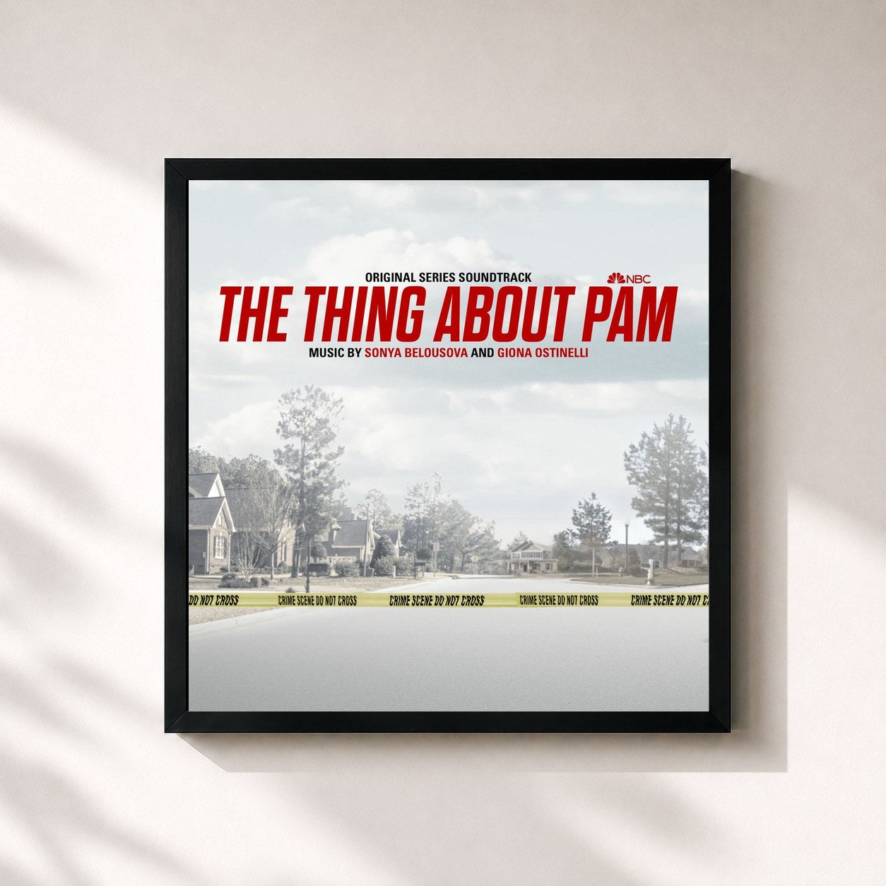 #noir Tableau carré de l'album The Thing About Pam (Original Series Soundtrack) de Sonya Belousova, cadre noir 32x32 cm