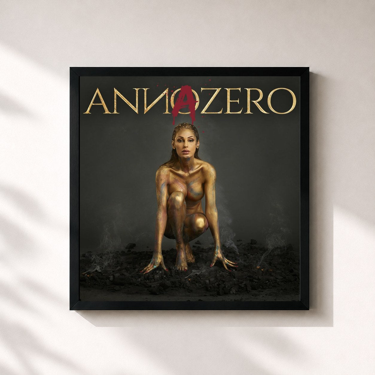 #noir Tableau carré de l'album Anna Zero de Anna Tatangelo, cadre noir 32x32 cm