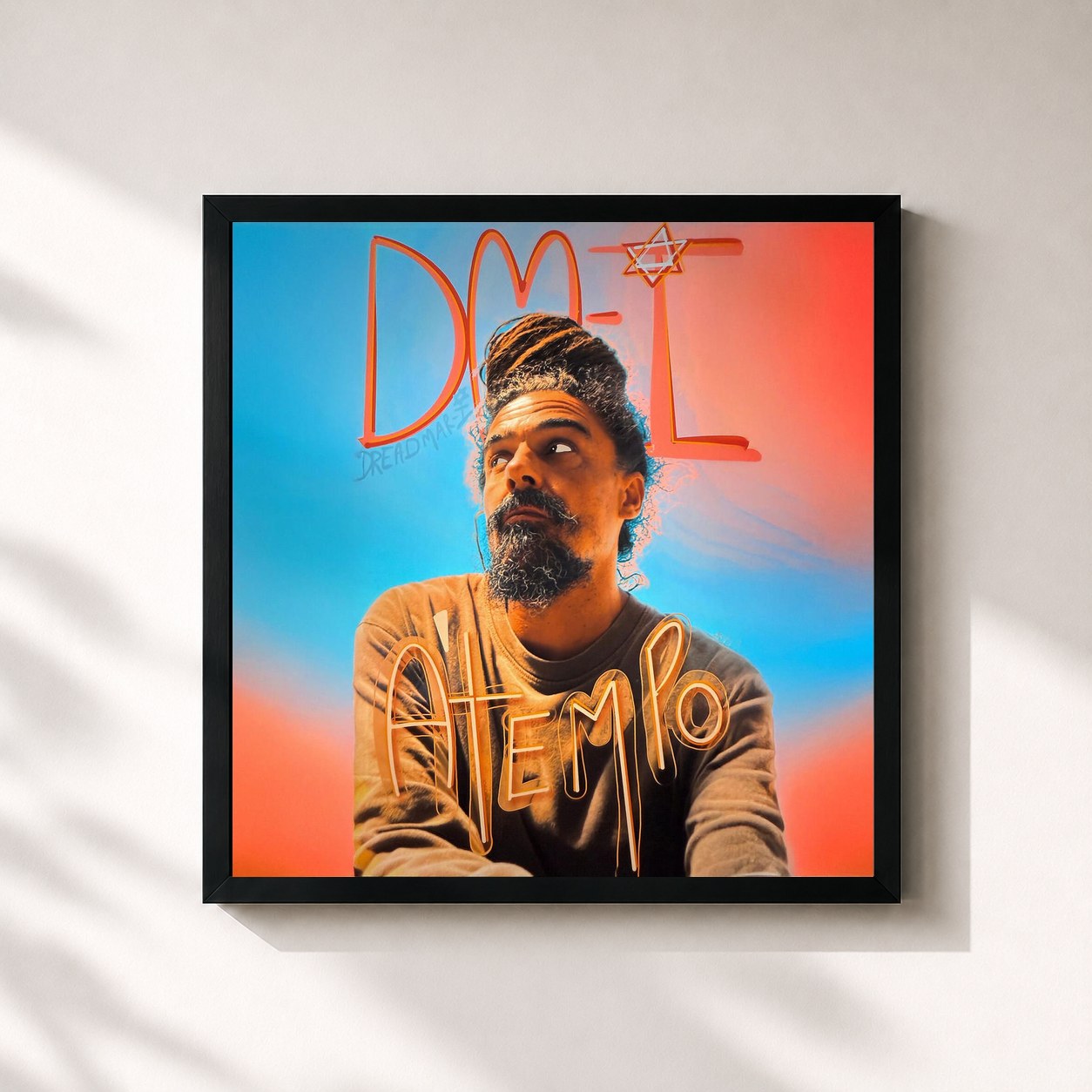 #noir Tableau carré de l'album A Tempo de Dread Mar I, cadre noir 32x32 cm