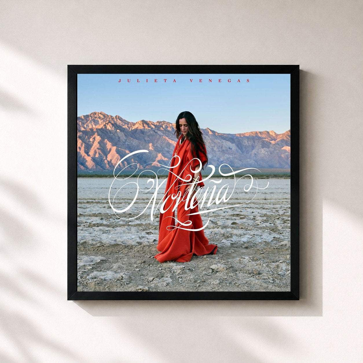 #noir Tableau carré de l'album Norteña de Julieta Venegas, cadre noir 32x32 cm
