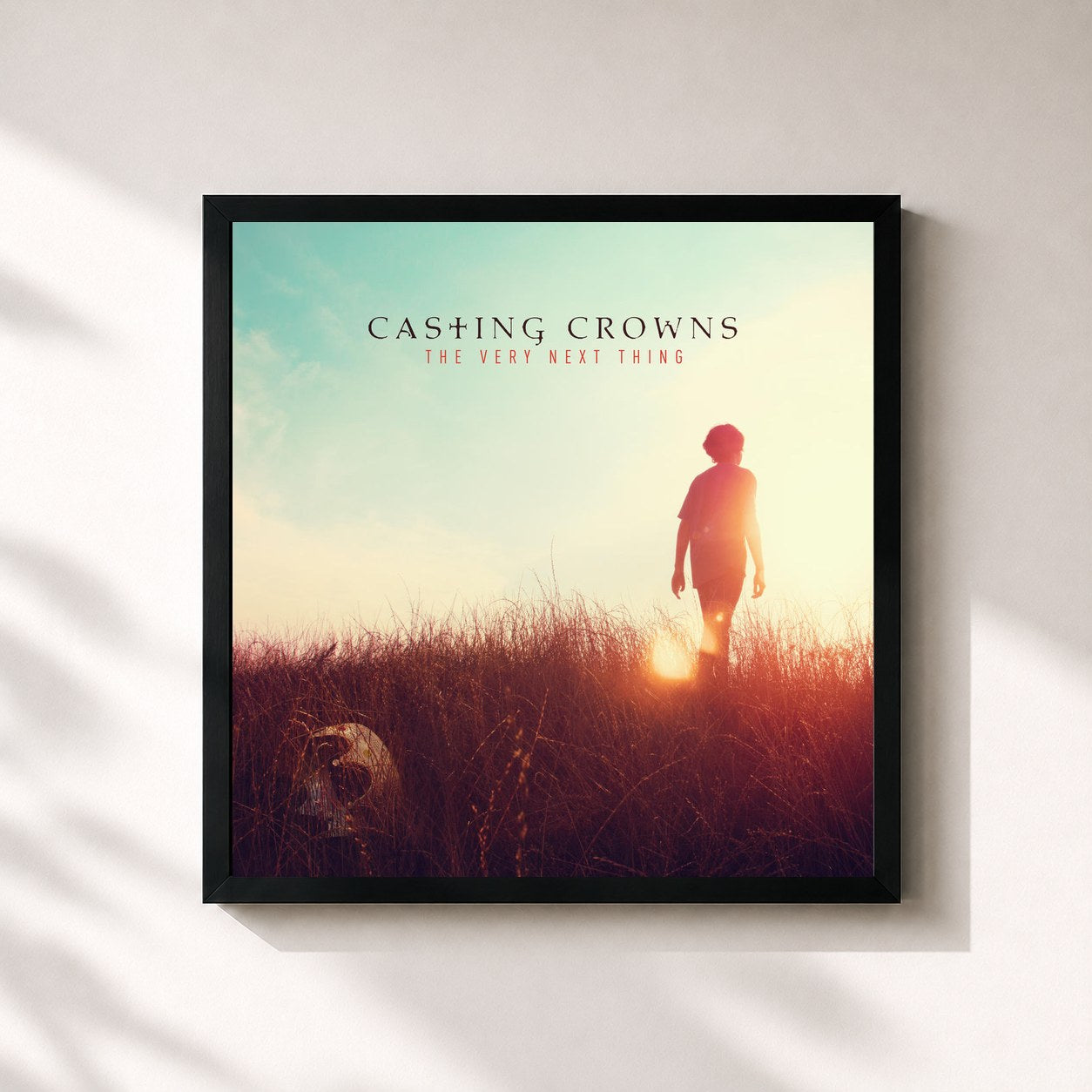 #noir Tableau carré de l'album The Very Next Thing de Casting Crowns, cadre noir 32x32 cm