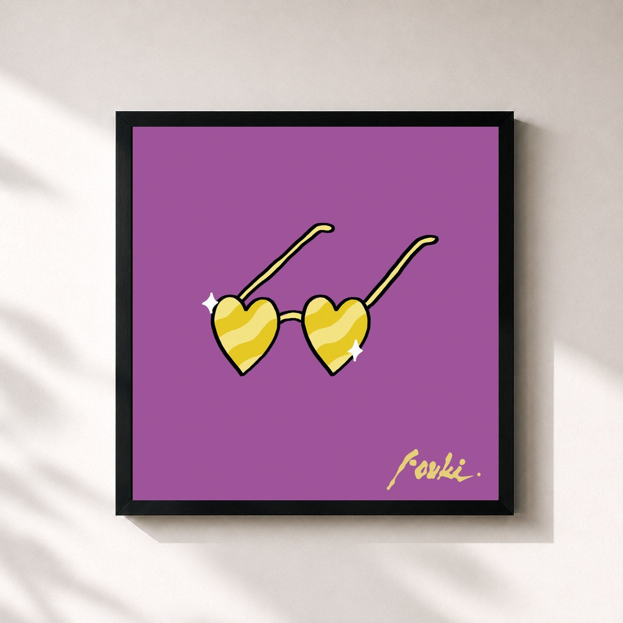#noir Tableau carré de l'album ZayZay de FouKi, cadre noir 32x32 cm