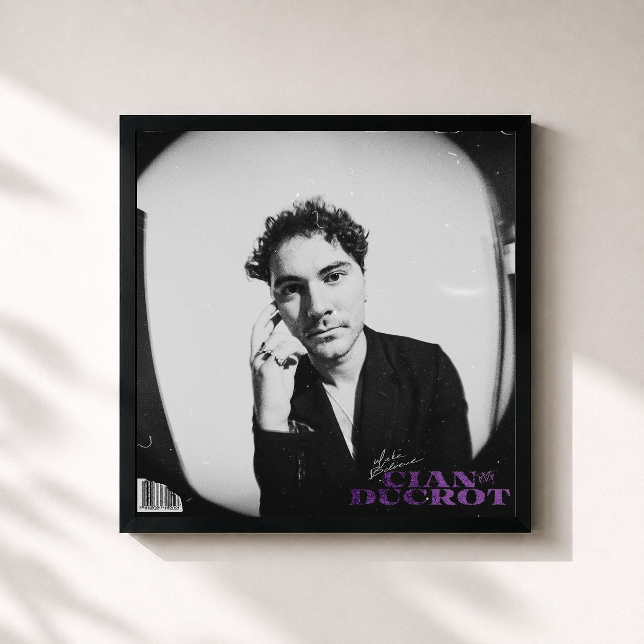 #noir Tableau carré de l'album Make Believe de Cian Ducrot, cadre noir 32x32 cm