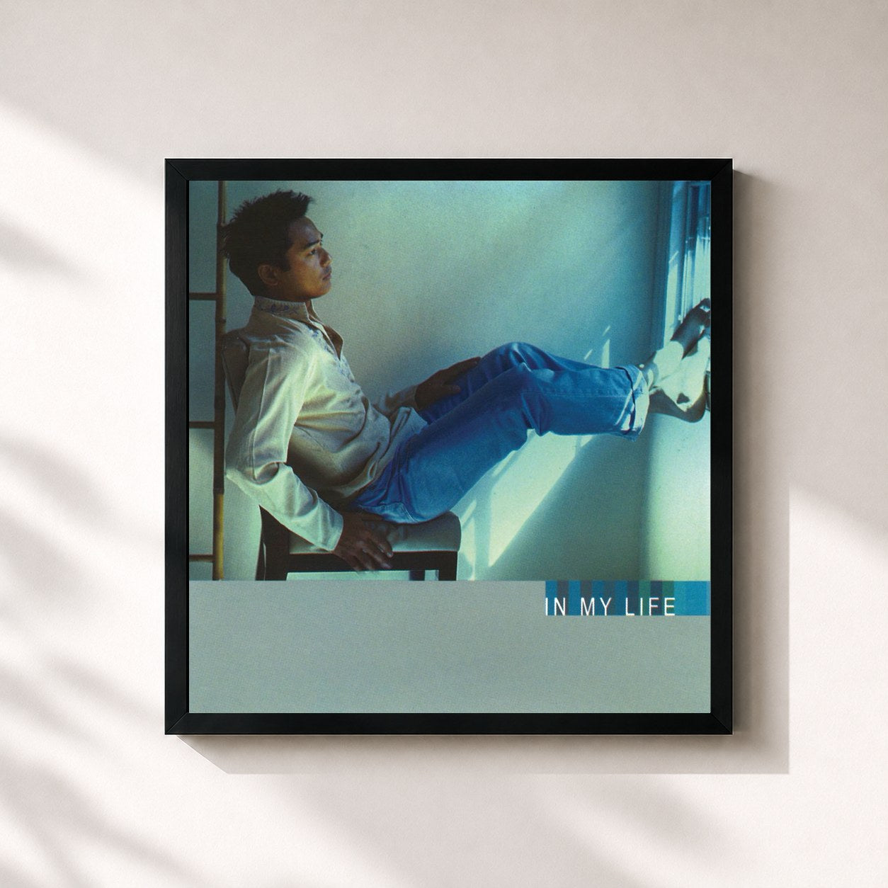 #noir Tableau carré de l'album In My Life de Ariel Rivera, cadre noir 32x32 cm