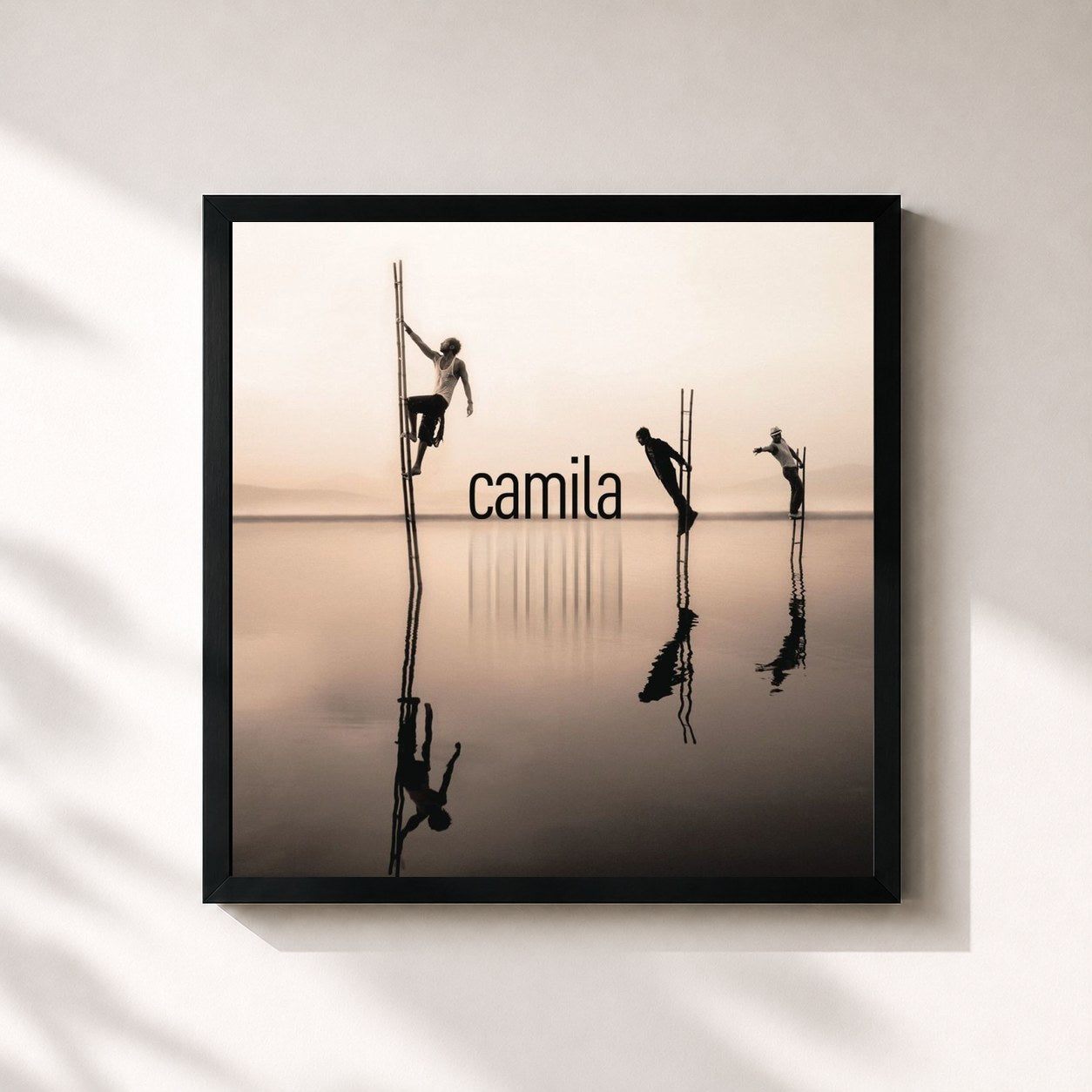 #noir Tableau carré de l'album Dejarte De Amar de Camila, cadre noir 32x32 cm