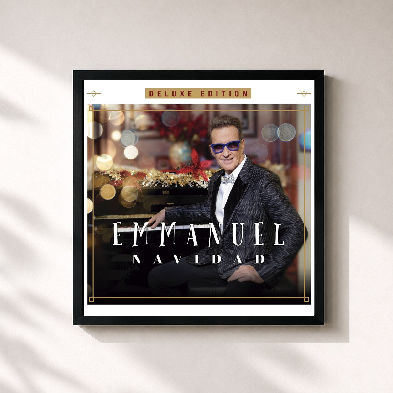 #noir Tableau carré de l'album Navidad (Deluxe Edition) de Emmanuel, cadre noir 32x32 cm