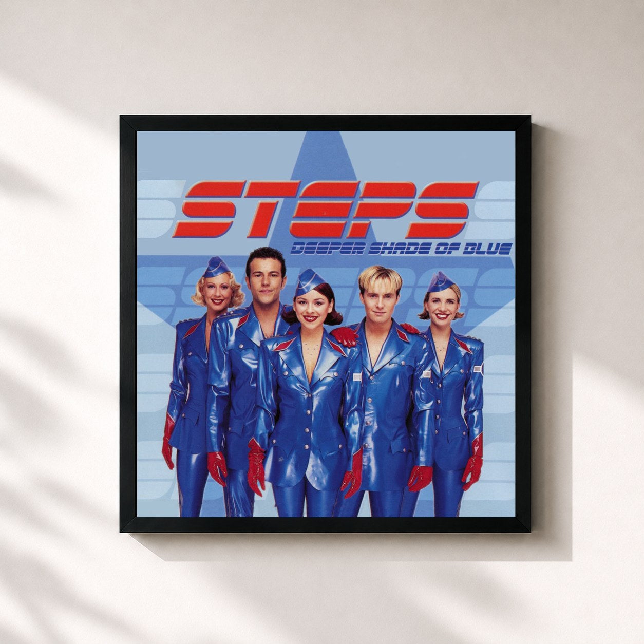 #noir Tableau carré de l'album Deeper Shade Of Blue (Remixes) de Steps, cadre noir 32x32 cm