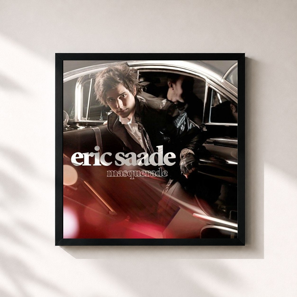 #noir Tableau carré de l'album Masquerade de Eric Saade, cadre noir 32x32 cm