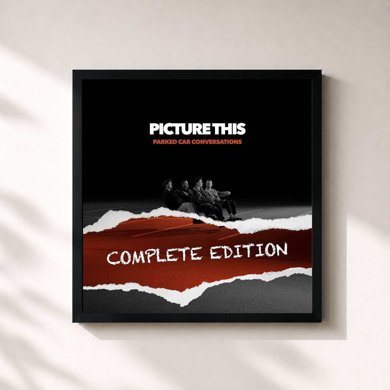 #noir Tableau carré de l'album Parked Car Conversations (Complete Edition) de Picture This, cadre noir 32x32 cm