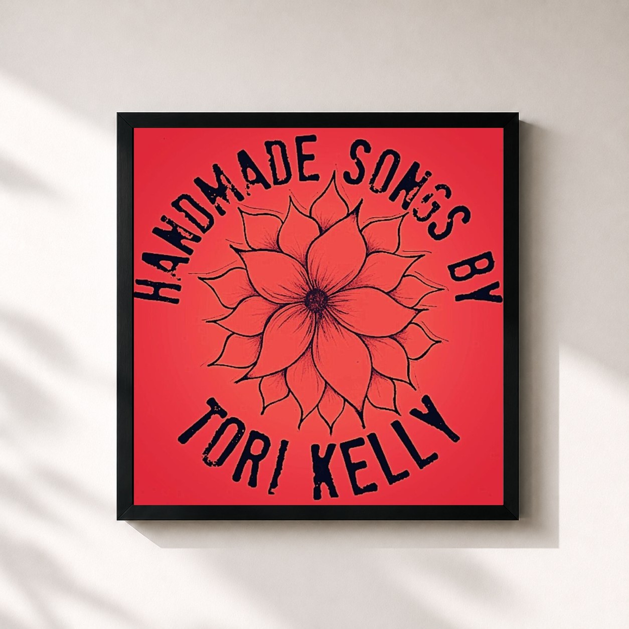 #noir Tableau carré de l'album Handmade Songs By Tori Kelly de Tori Kelly, cadre noir 32x32 cm