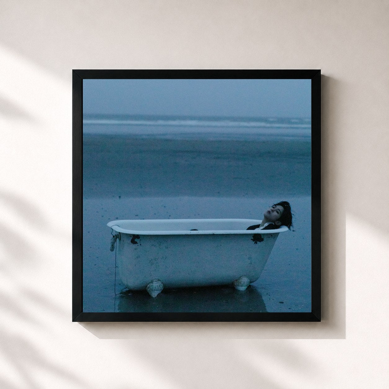 #noir Tableau carré de l'album Hopeless Romantic de BIG Naughty, cadre noir 32x32 cm