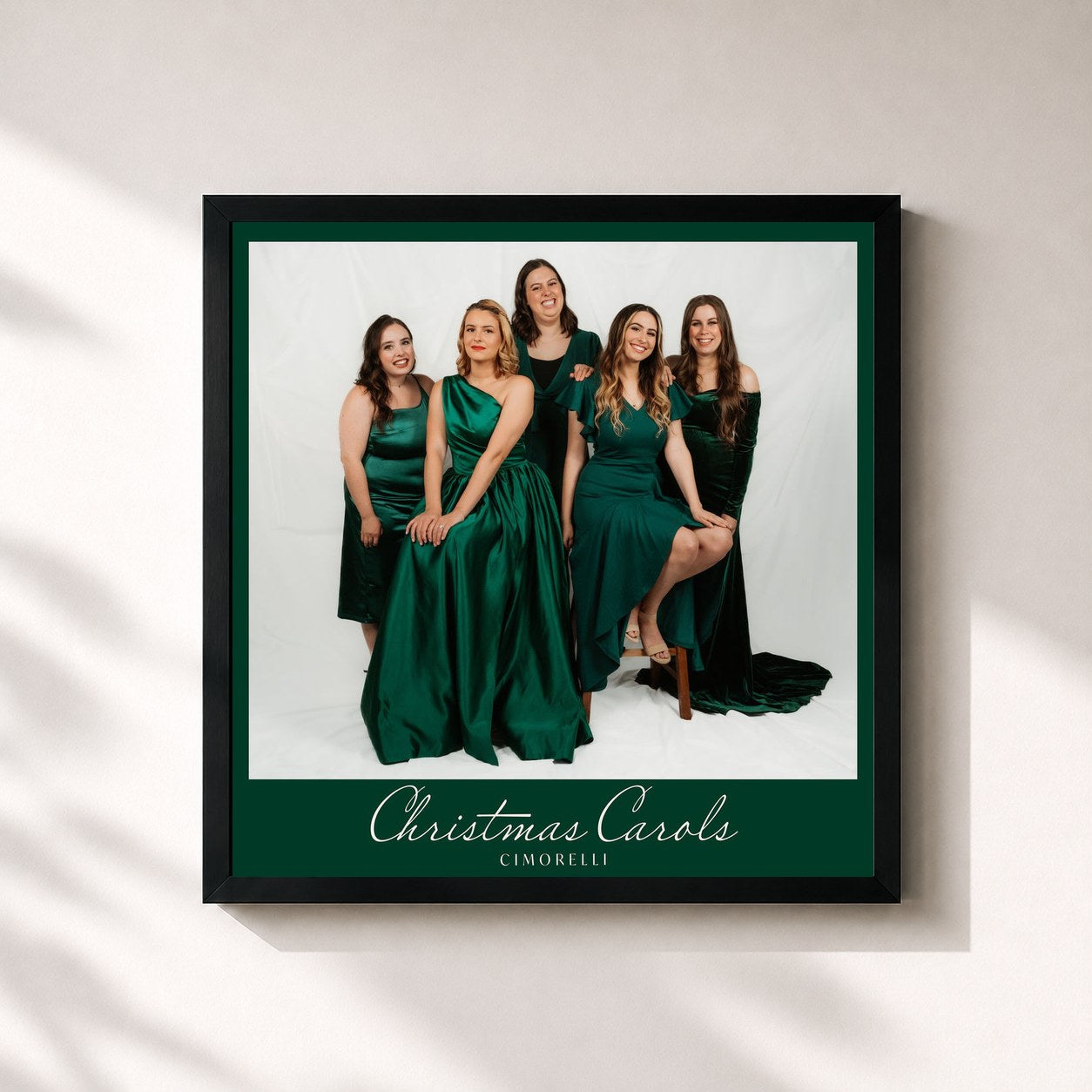 #noir Tableau carré de l'album Christmas Carols de Cimorelli, cadre noir 32x32 cm