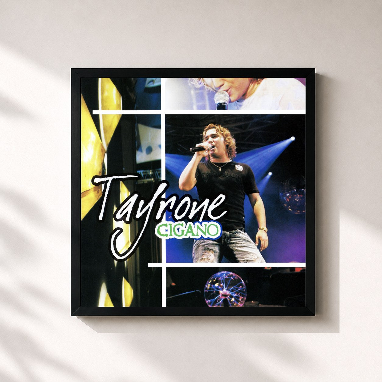 #noir Tableau carré de l'album Tayrone Cigano de Tayrone, cadre noir 32x32 cm