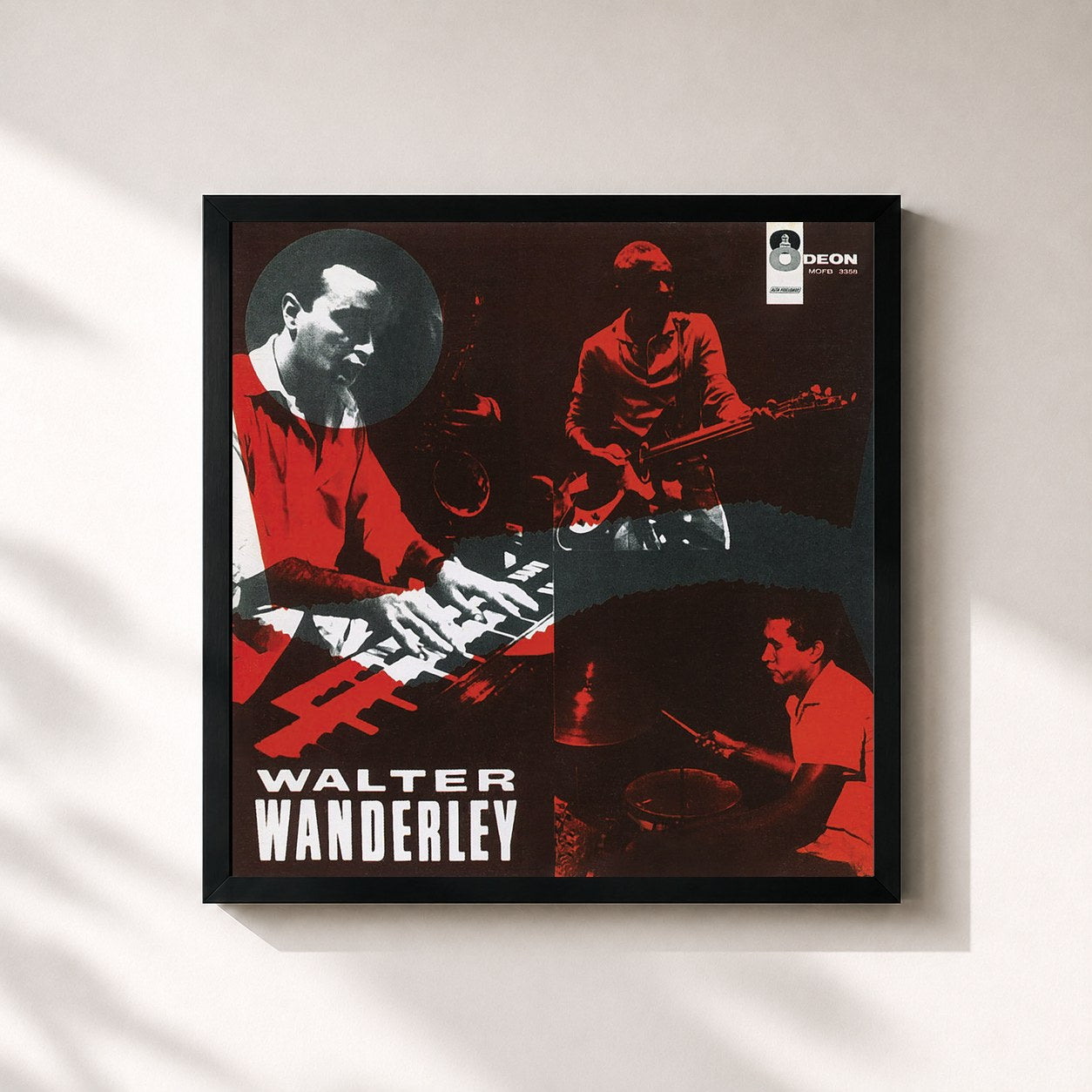 #noir Tableau carré de l'album Samba No Esquema De Walter Wanderley de Walter Wanderley, cadre noir 32x32 cm