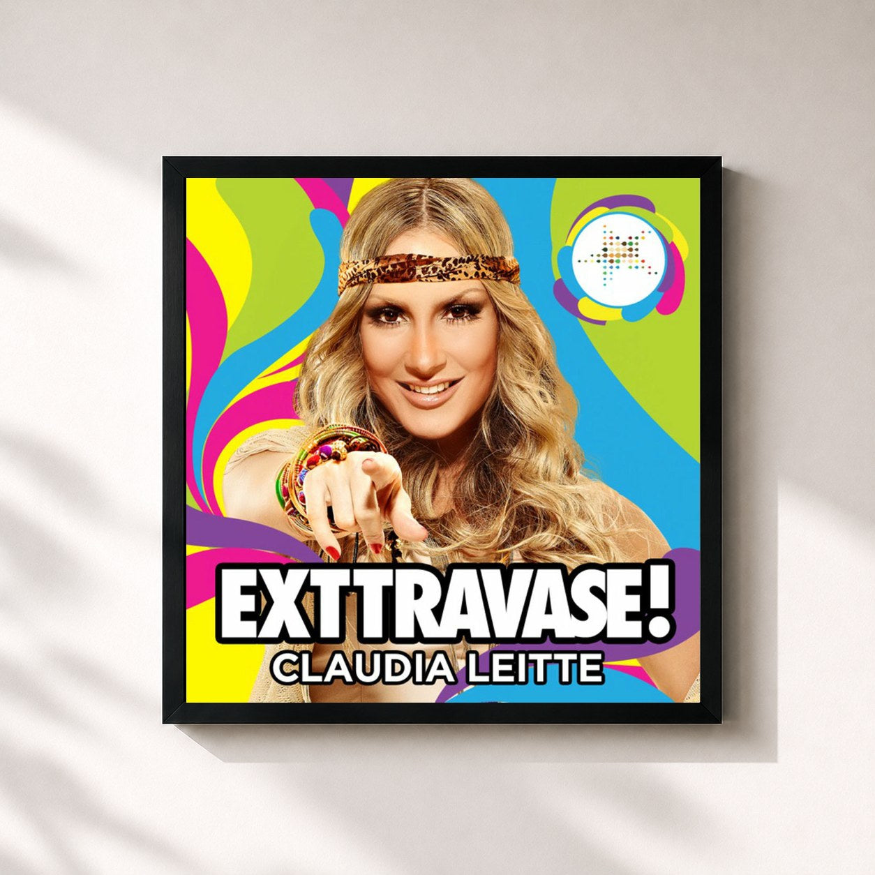 #noir Tableau carré de l'album Exttravase! - Claudia Leitte de Claudia Leitte, cadre noir 32x32 cm