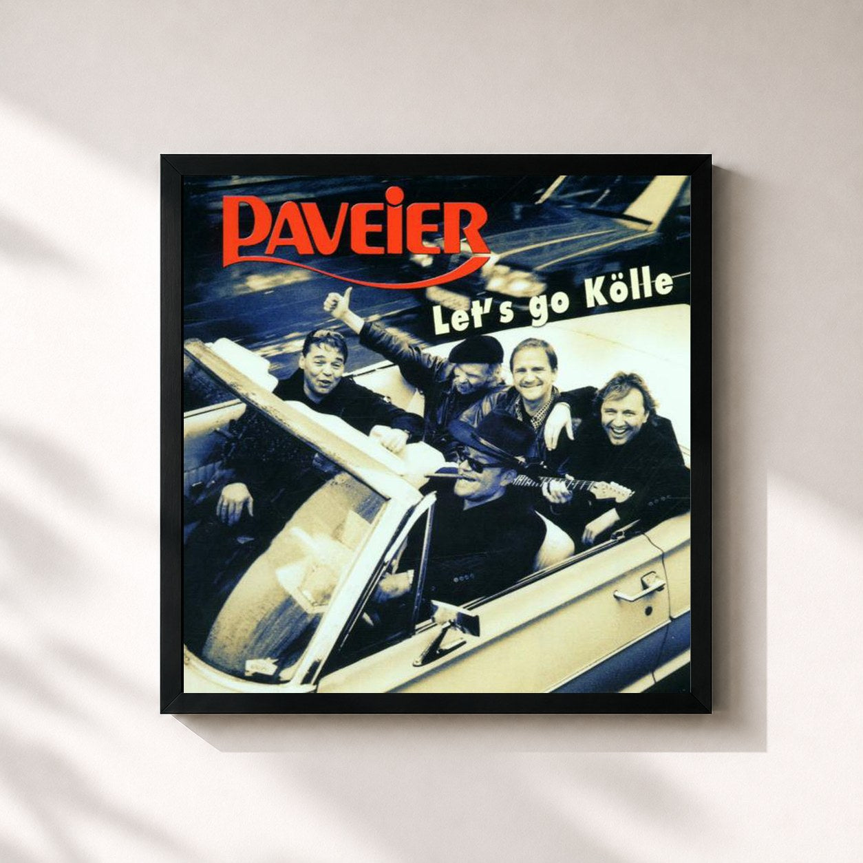 #noir Tableau carré de l'album Let's Go Kölle de Paveier, cadre noir 32x32 cm