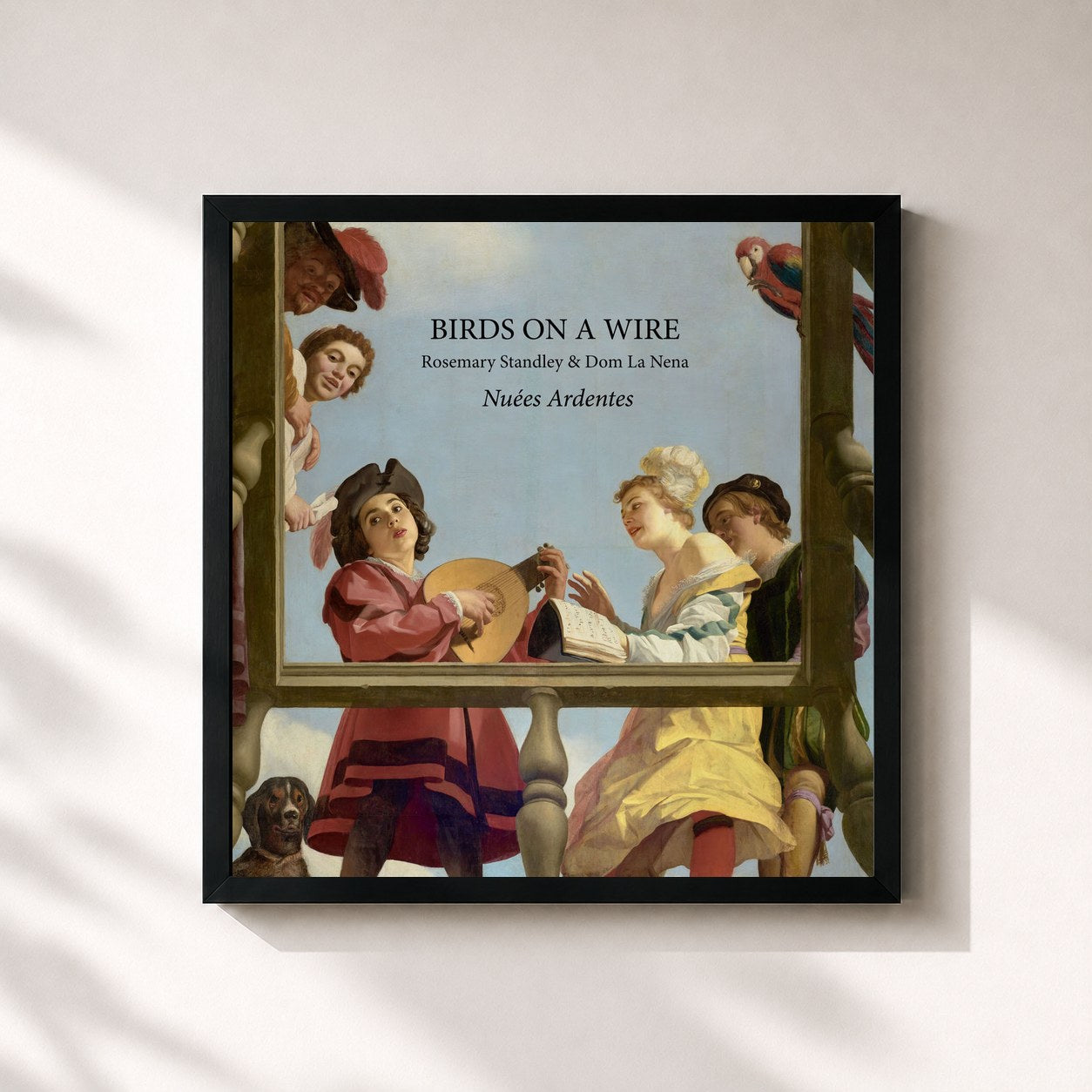 #noir Tableau carré de l'album Nuées ardentes de Birds on a Wire, cadre noir 32x32 cm