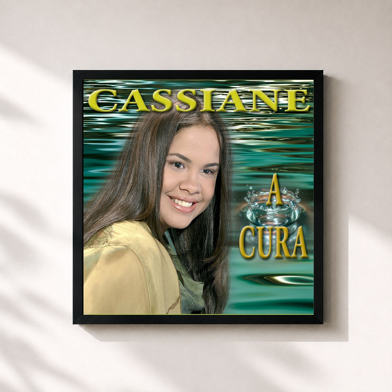 #noir Tableau carré de l'album A Cura de Cassiane, cadre noir 32x32 cm