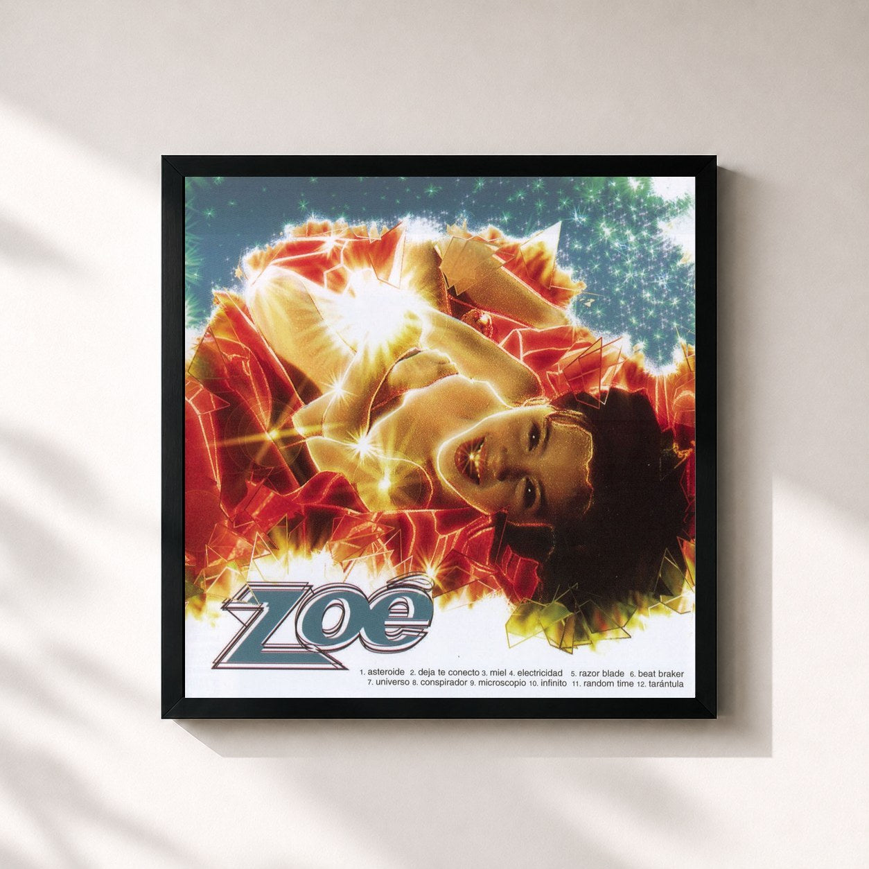 #noir Tableau carré de l'album Zoé de Zoé, cadre noir 32x32 cm