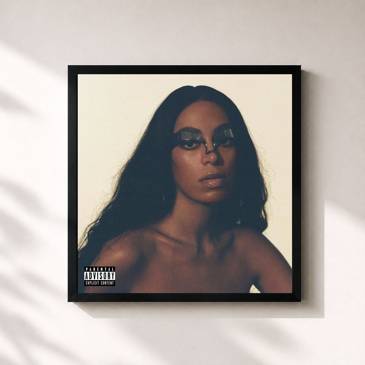 #noir Tableau carré de l'album When I Get Home de Solange, cadre noir 32x32 cm