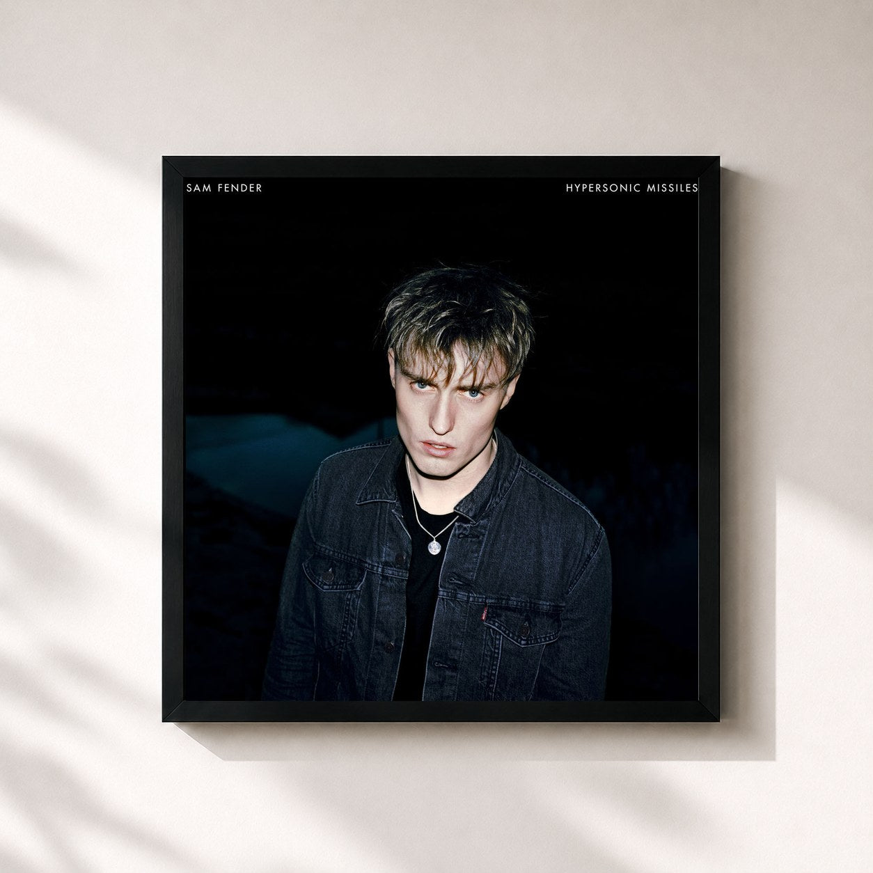 #noir Tableau carré de l'album Hypersonic Missiles de Sam Fender, cadre noir 32x32 cm