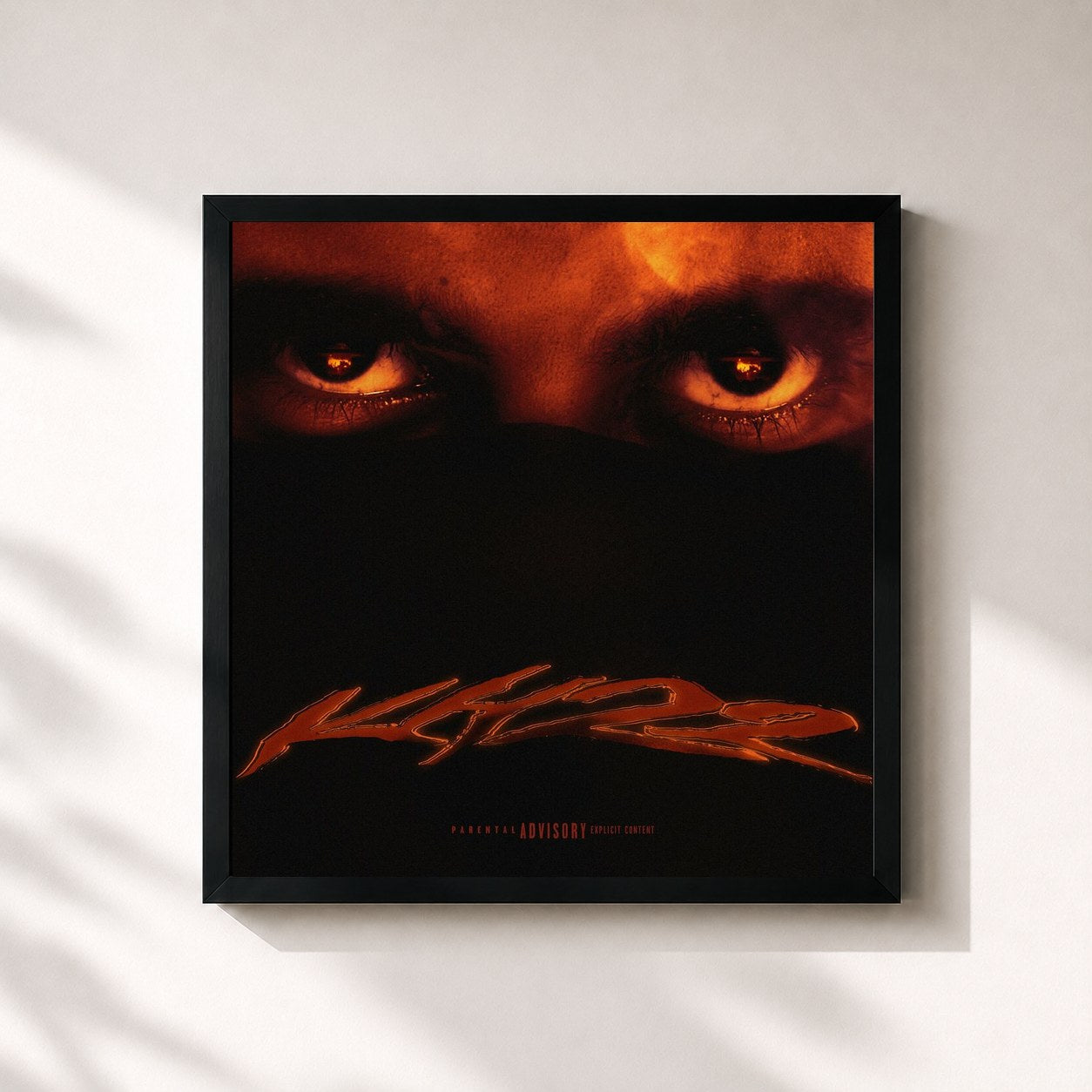 #noir Tableau carré de l'album KH-22 de ASHE 22, cadre noir 32x32 cm
