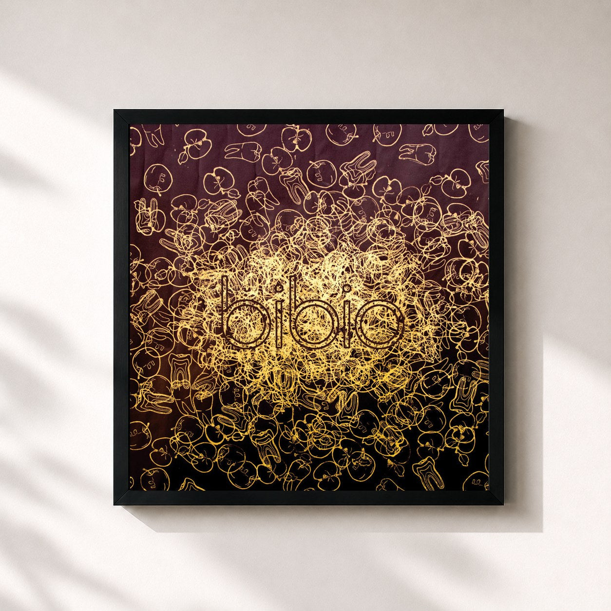 #noir Tableau carré de l'album The Apple And The Tooth de Bibio, cadre noir 32x32 cm