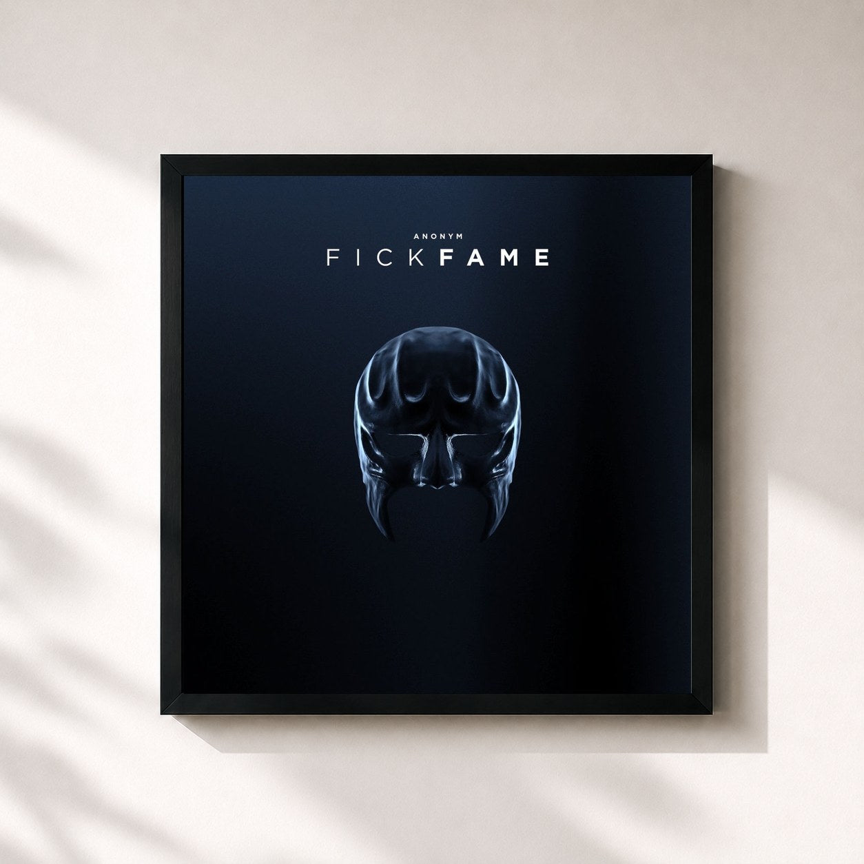 #noir Tableau carré de l'album Fick Fame de Anonym, cadre noir 32x32 cm