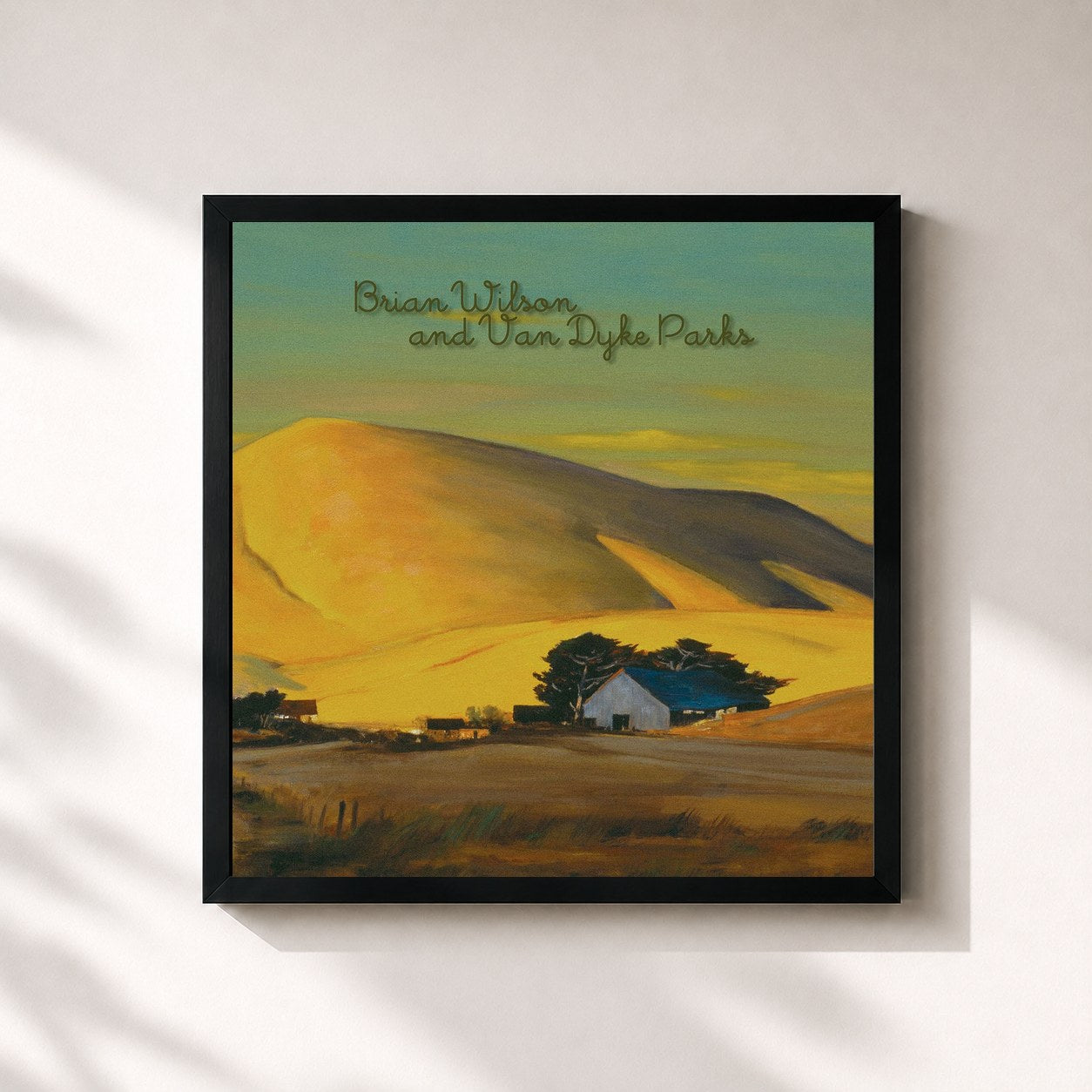 #noir Tableau carré de l'album Orange Crate Art (25th Anniversary Expanded Edition) de Brian Wilson, cadre noir 32x32 cm