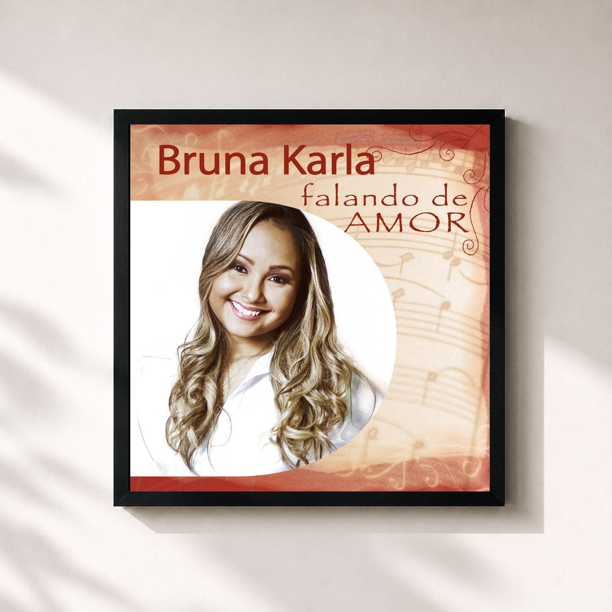 #noir Tableau carré de l'album Bruna Karla - Falando de Amor de Bruna Karla, cadre noir 32x32 cm