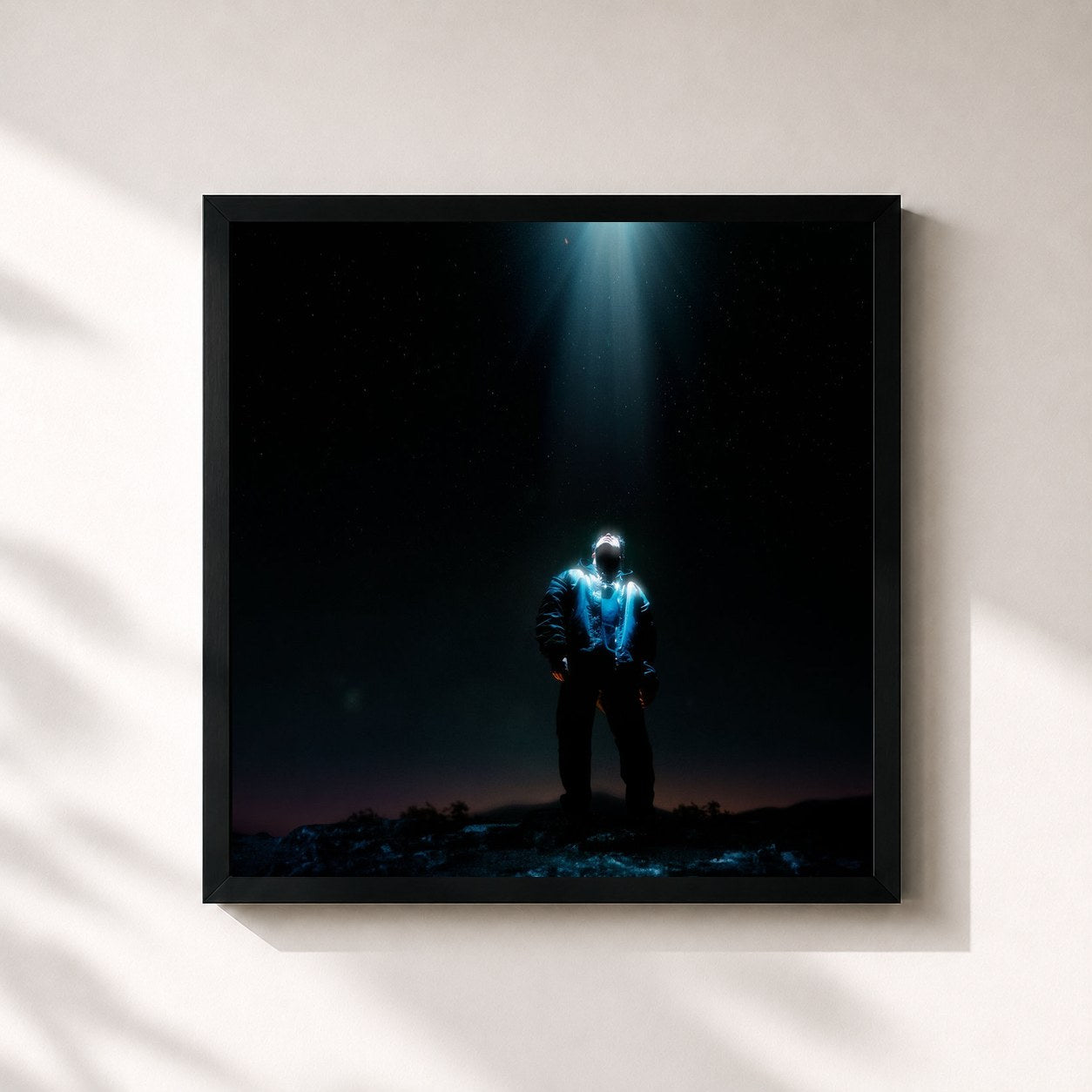 #noir Tableau carré de l'album STAY HIGH de Ufo361, cadre noir 32x32 cm
