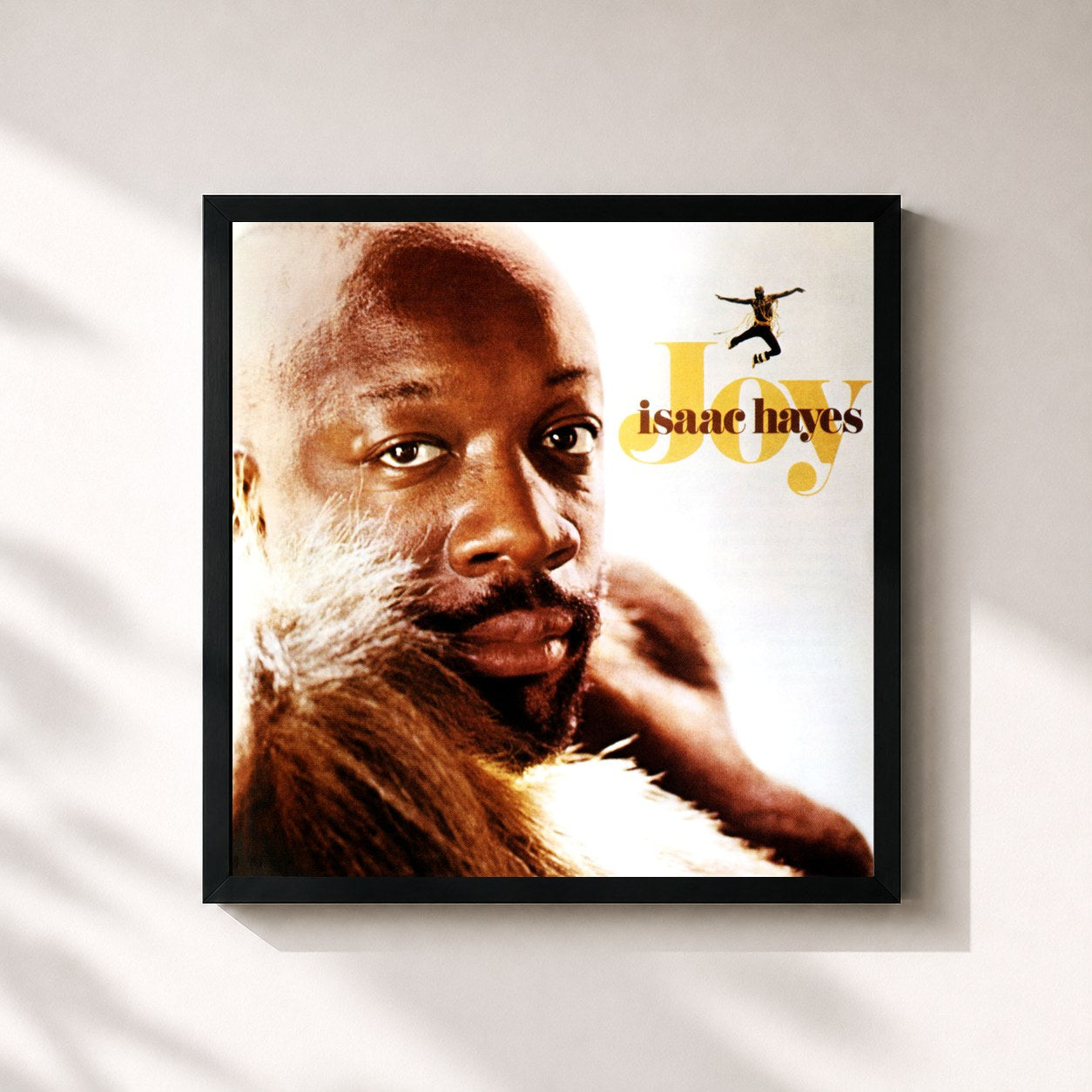 #noir Tableau carré de l'album Joy de Isaac Hayes, cadre noir 32x32 cm