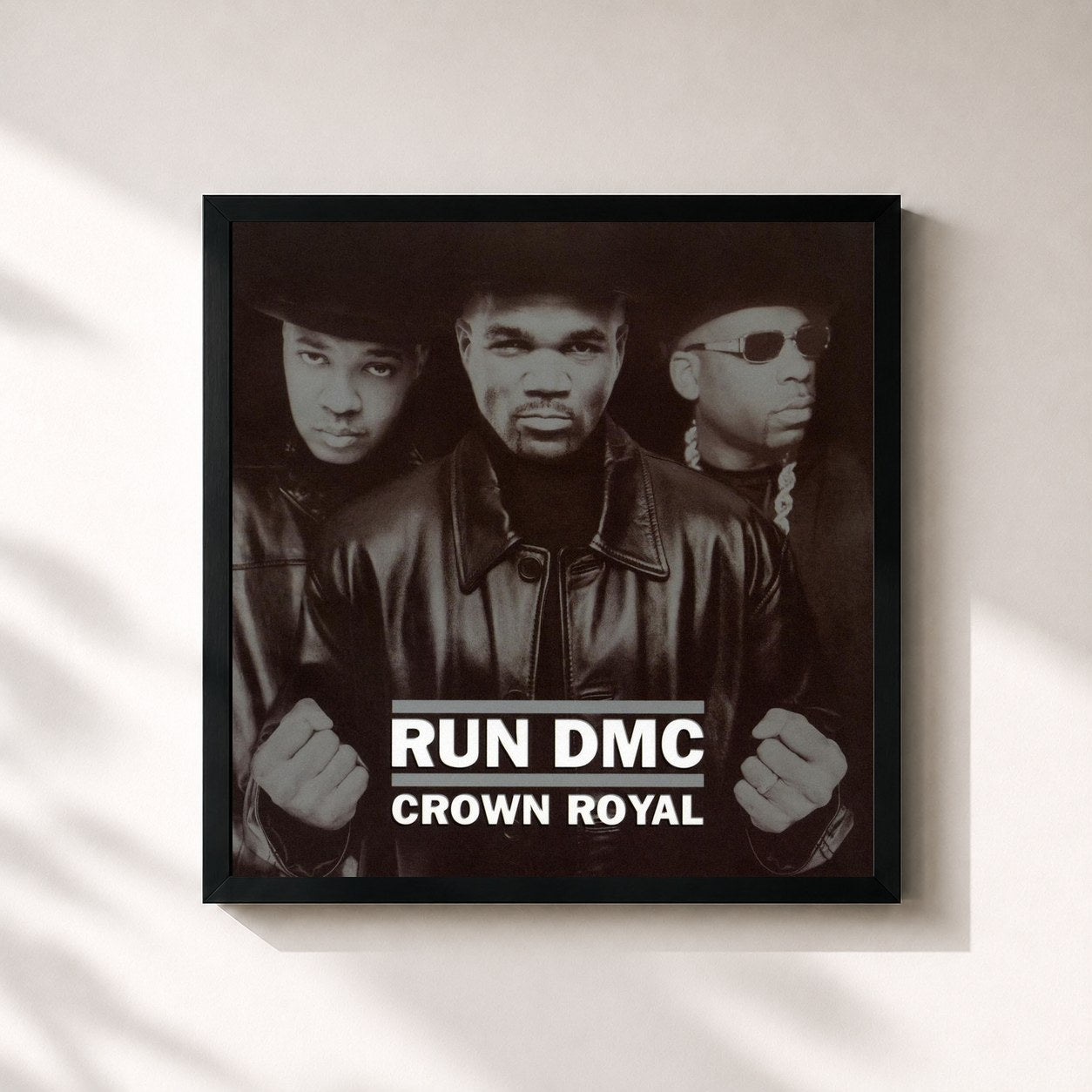 #noir Tableau carré de l'album Crown Royal de Run-DMC, cadre noir 32x32 cm