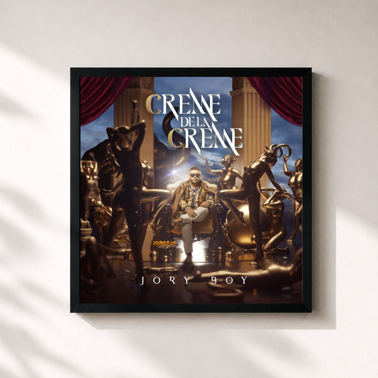 #noir Tableau carré de l'album Creme De La Creme de Jory Boy, cadre noir 32x32 cm