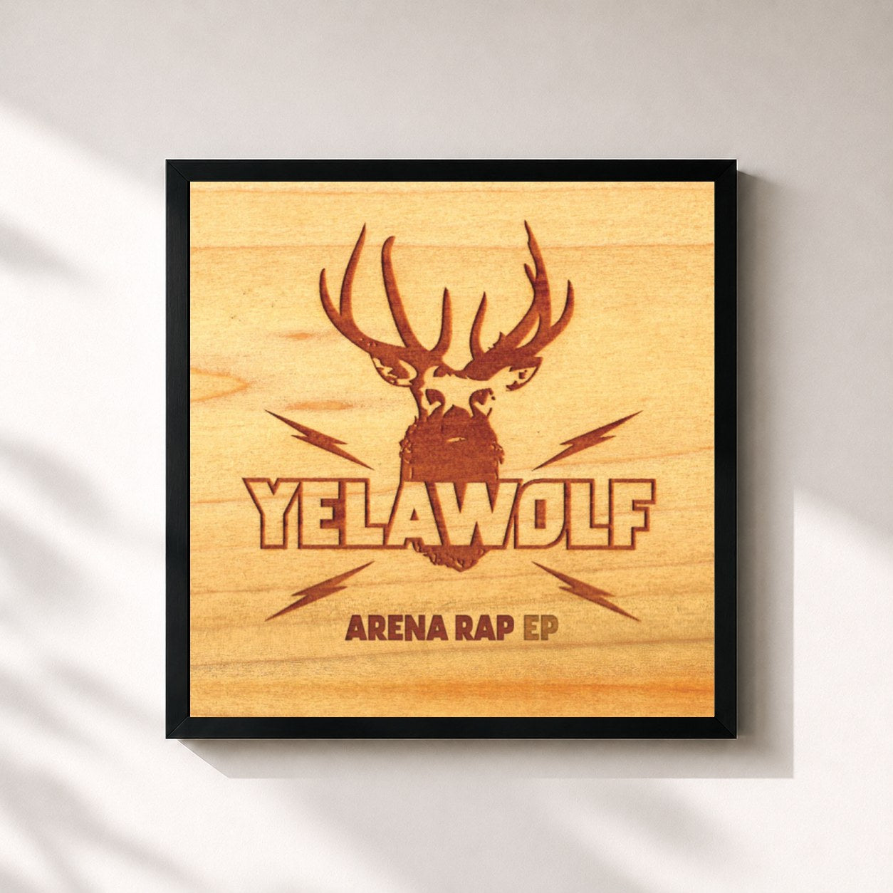 #noir Tableau carré de l'album Arena Rap EP de Yelawolf, cadre noir 32x32 cm