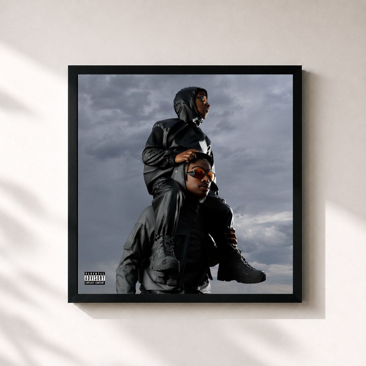 #noir Tableau carré de l'album ERRR de La Fève, cadre noir 32x32 cm