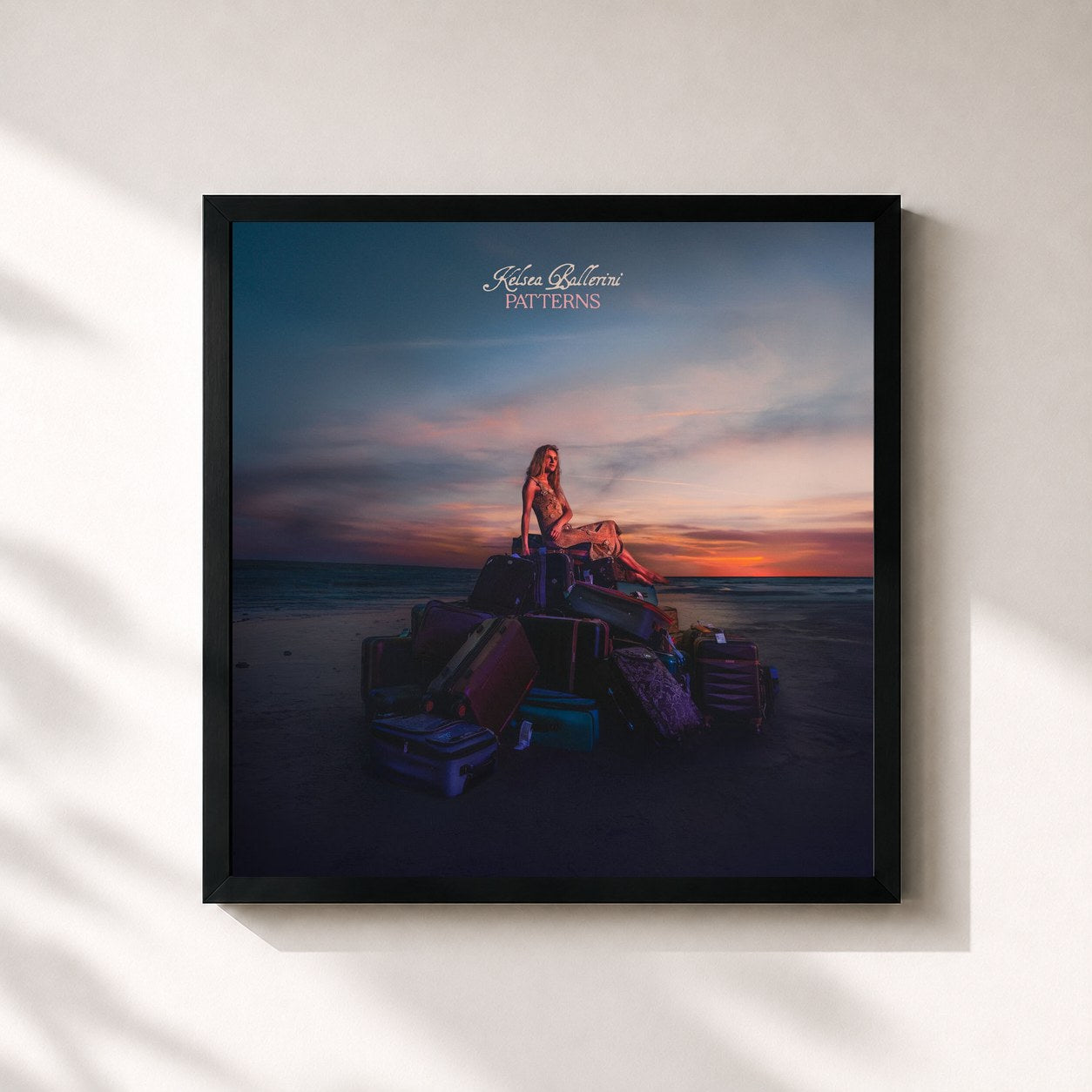 #noir Tableau carré de l'album PATTERNS de Kelsea Ballerini, cadre noir 32x32 cm
