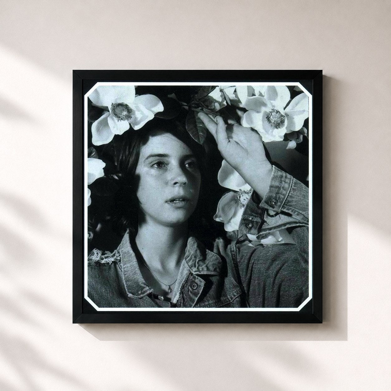 #noir Tableau carré de l'album Moon Pix de Cat Power, cadre noir 32x32 cm
