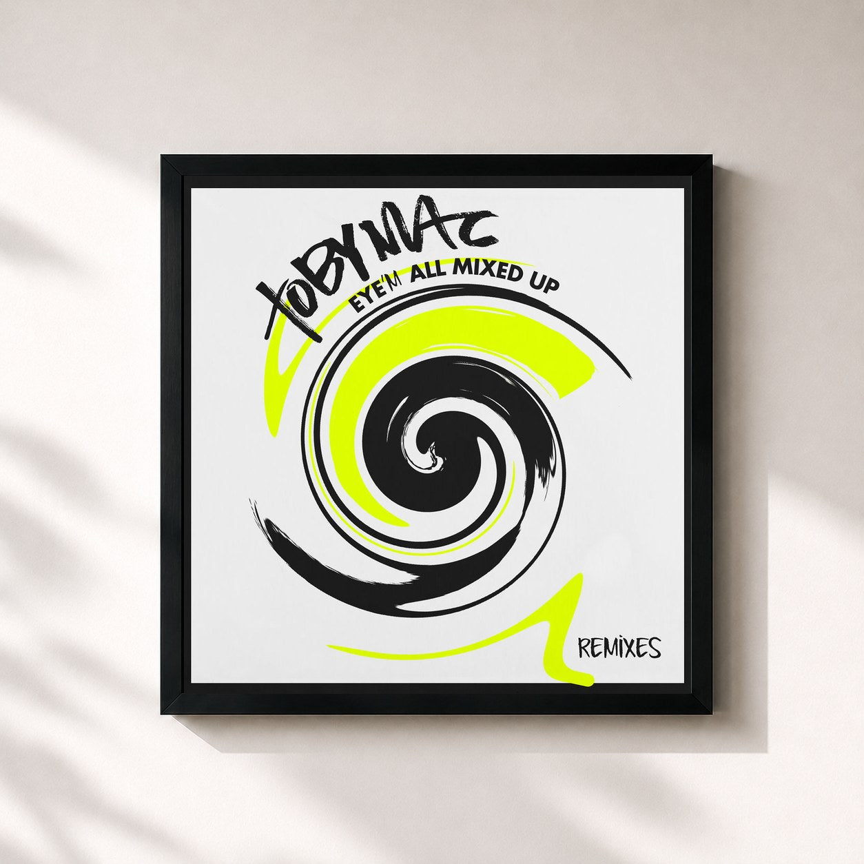 #noir Tableau carré de l'album Eye’M All Mixed Up (Remixes) de tobyMac, cadre noir 32x32 cm
