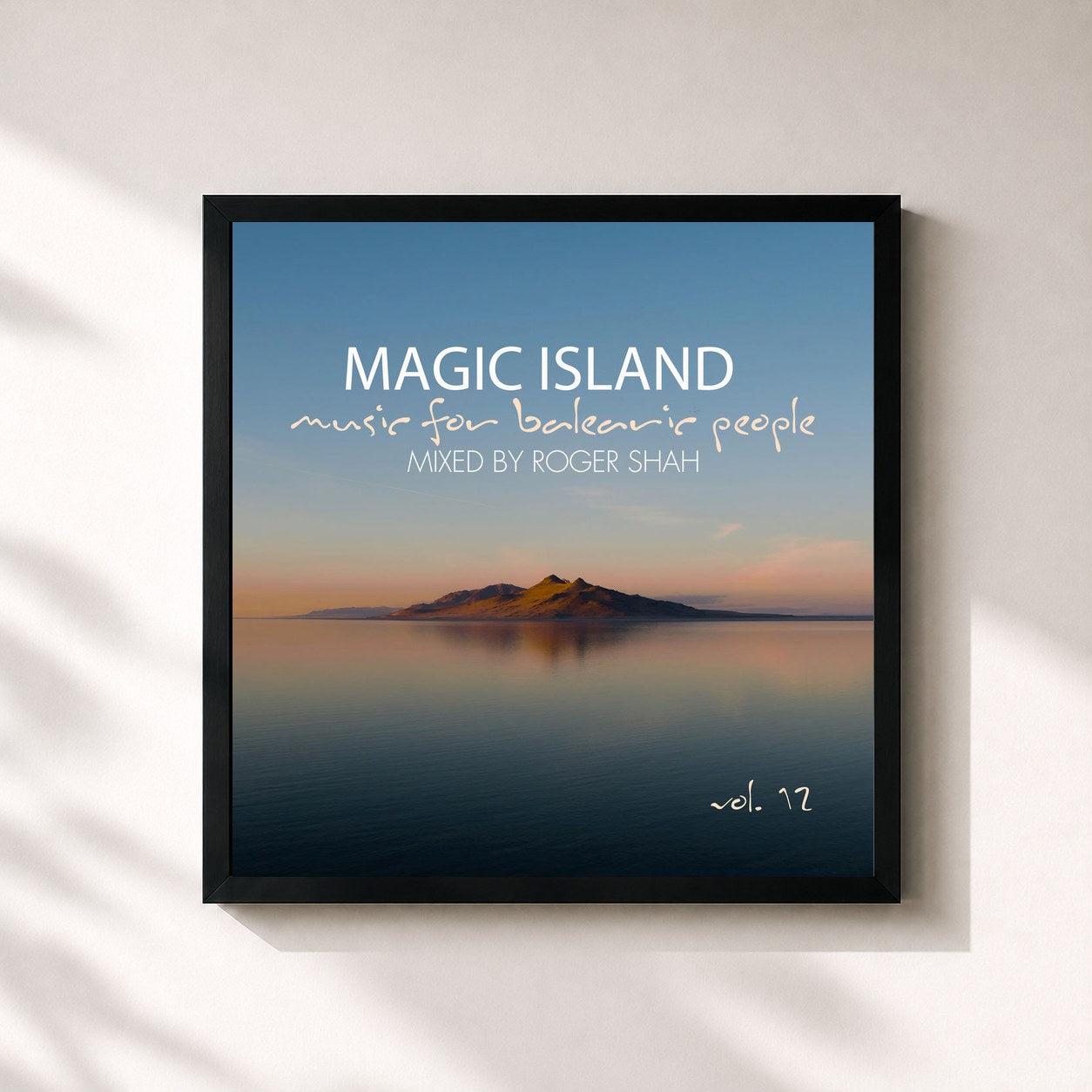 #noir Tableau carré de l'album Magic Island Vol. 12 de Roger Shah, cadre noir 32x32 cm