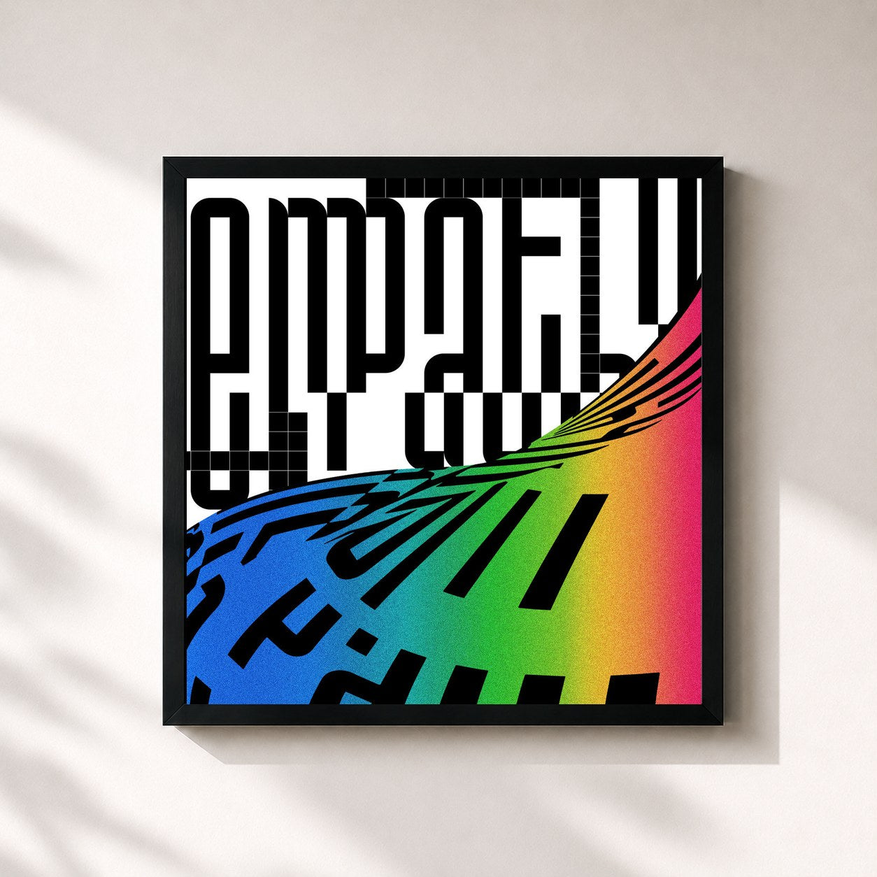 #noir Tableau carré de l'album NCT 2018 EMPATHY de NCT, cadre noir 32x32 cm
