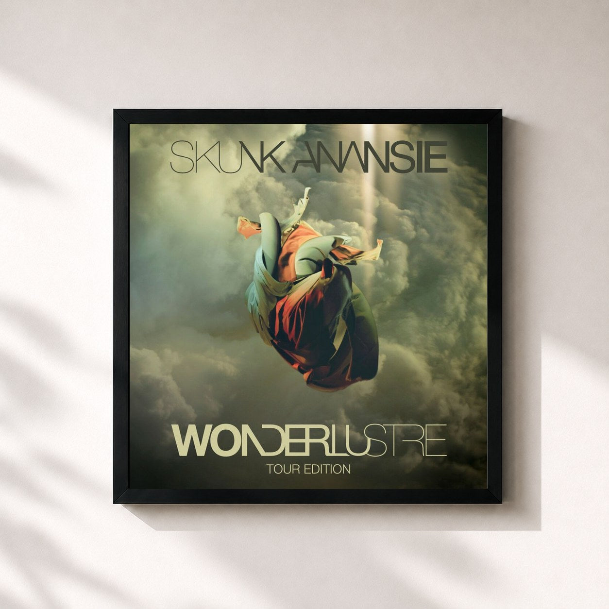 #noir Tableau carré de l'album Wonderlustre - Tour Edition de Skunk Anansie, cadre noir 32x32 cm