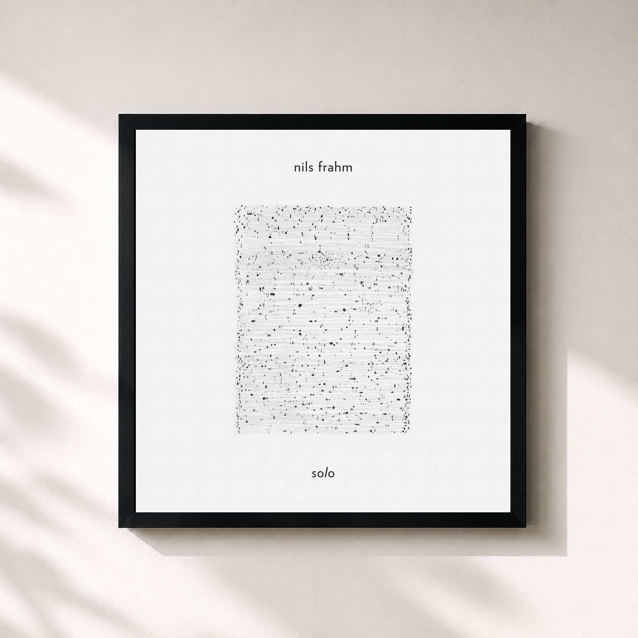 #noir Tableau carré de l'album Solo de Nils Frahm, cadre noir 32x32 cm