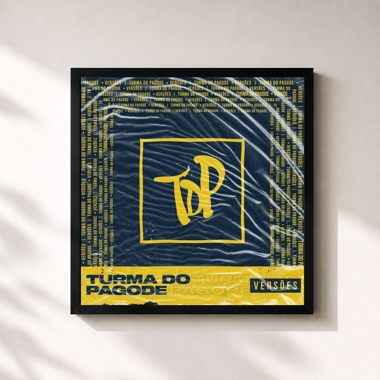 #noir Tableau carré de l'album Versões do TDP de Turma do Pagode, cadre noir 32x32 cm